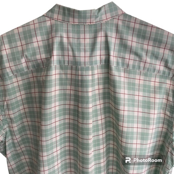 Patagonia Shirt Men's 2XL Mint Green Plaid Button Up Organic Cotton - Picture 4 of 8